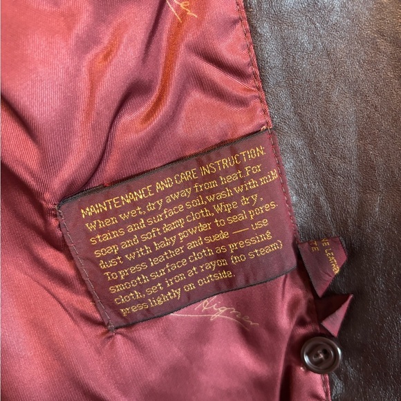 Vintage Genuine Leather Red Wine Women's Office Jacket Blazer -Size Medium/Large - Picture 12 of 14